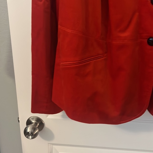 Talbots peplum blazer 24W plus size Red-Orange jacket button work wear  business - Picture 10 of 14